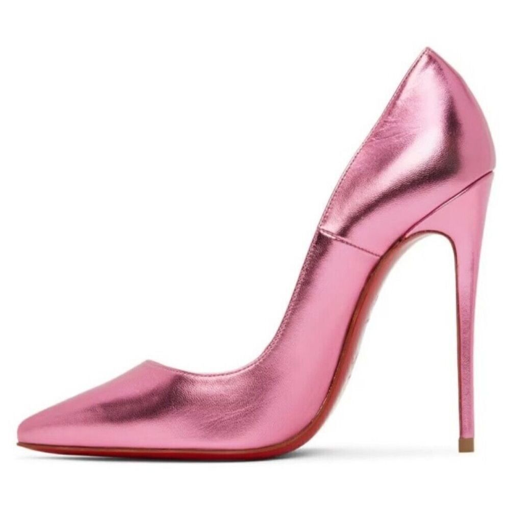 Christian Louboutin So Kate 120 pointed toe Metallic Pink pumps 37.5 - Picture 3 of 11